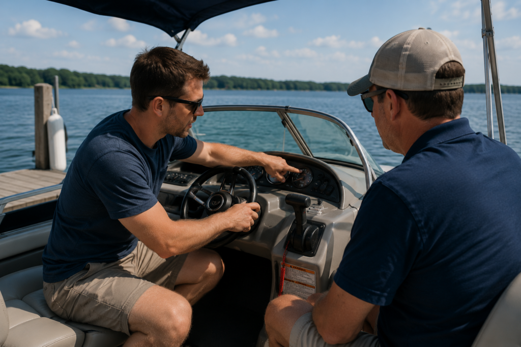 two men on a boat
